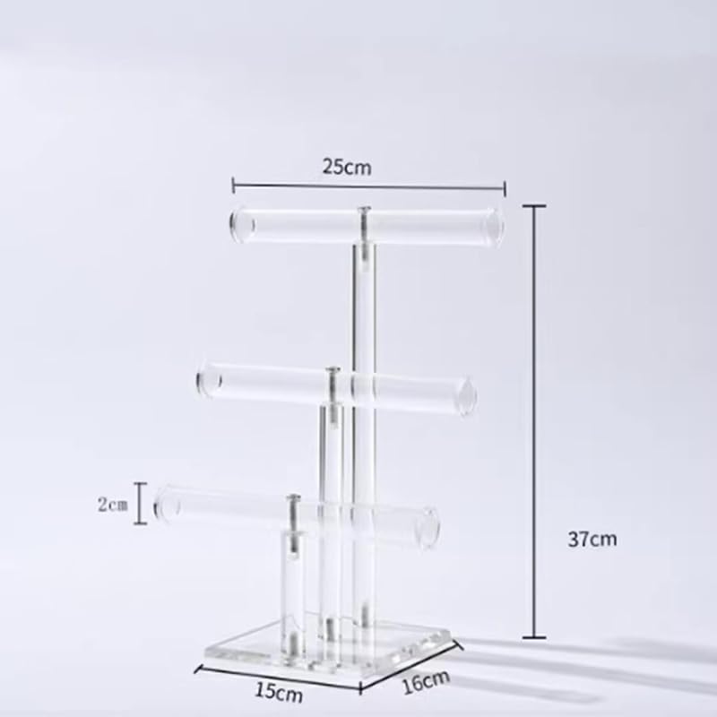 Porta Collane Supporto for gioielli, porta braccialetti, orologi e collane, supporto for sospeso(Clear 3 layers)