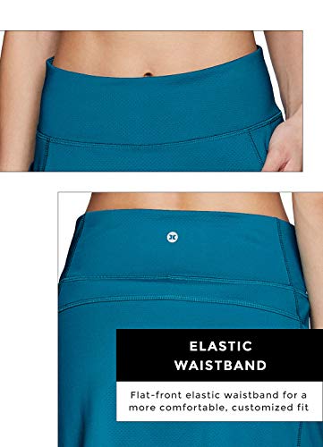 Rbx Active Women's Fashion Stretch Knit Flat Front Golf/Tennis Athletic Skort With Attached Bike Short And Pockets Teal L #TOP7