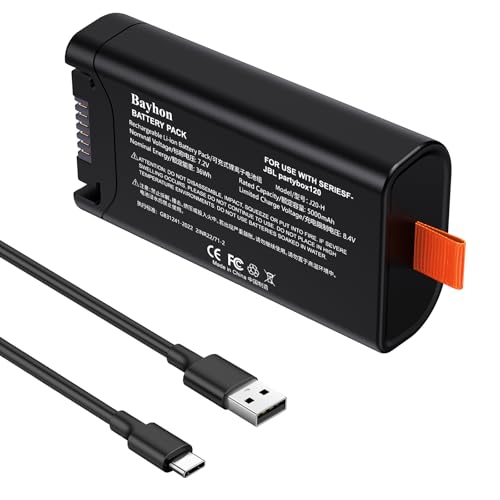 Bayhon 5000mAh 7.2V 36Wh Rechargeable Lithium-ion Spare Battery Compatible with PartyBox Club 120 Perfect Replacement for Battery 200-(1 Pack)