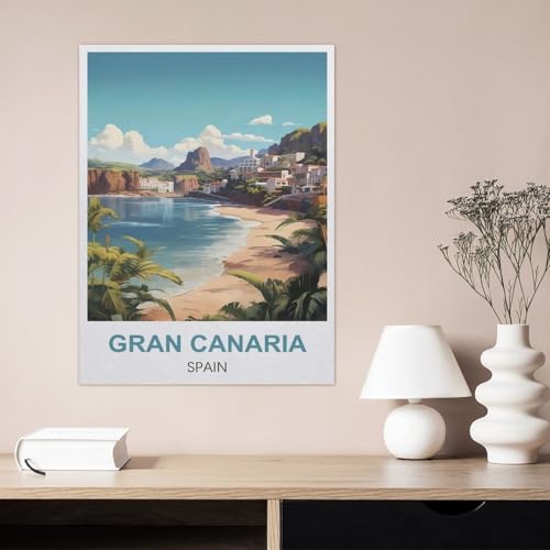 Cadeau rétro Gran Canaria : plaque en fer décorative pour la maison - 3