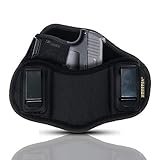 Tactical Pancake Gun Holster Houston - ECO Leather Concealed Carry Soft Material | Suede Interior for Protection | IWB | Right Hand | Fits: Glock 42 43 | Kahr 9mm .40 .45 | Bersa .380 | Ruger LC9