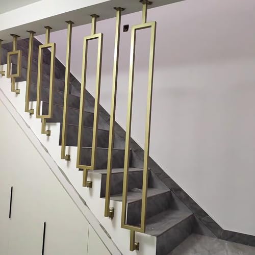 Pasamanos de escalera dorados para escalerilla de porche y pasillos de casa