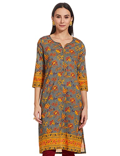 Image of Rangriti Womens Round Neck Printed Kurta