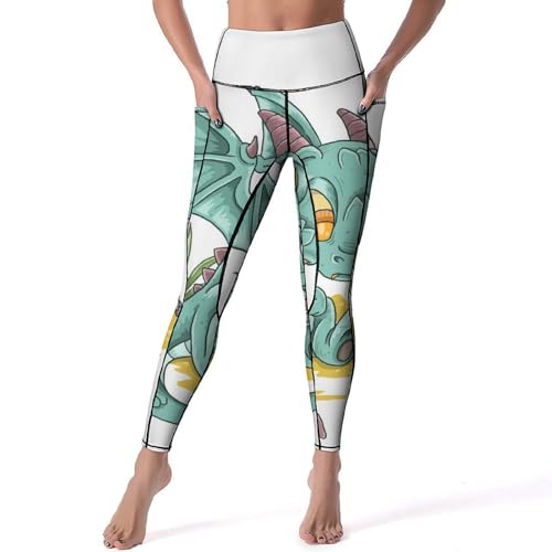 Pantalon de sport anti-glissement legging dragon pour gym S