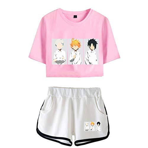 Conjunto de camiseta e shorts femininos The Promised Neverland camiseta e shorts Emma Ray Norman (50