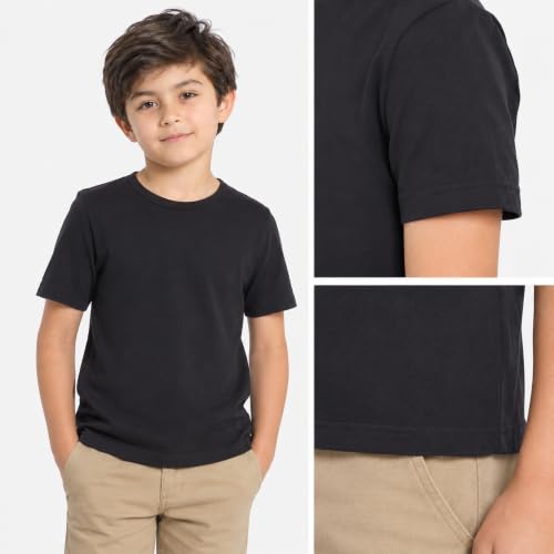 Image of Kids Round Neck Boys Tshirt | Short Sleeves | Natural Organic 100% Cotton Soft Comfortable Fabric | School Plain Color Original Branded Half Sleeve | T-Shirt for Boy Kid | Sleepwear Everyday Casual