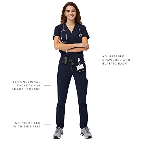 Figs Yola Skinny Scrub Pants For Women – Navy, M #TOP1