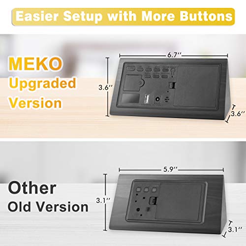Meko Wood Digital Alarm Clocks For Bedrooms, Larger Led Display, 3 Levels Brightness, Dual Alarms, 3 Levels Volume Snooze Function And Nightlight Wooden Electric Besides Clock #TOP5