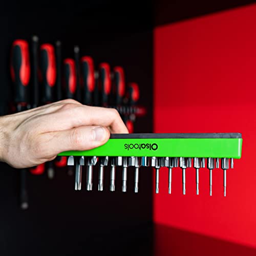 Olsa Tools Hex Bit Organizer with Magnetic Base - Green Holder for Drill, Tamper, and Specialty Bits - Compact Magnetic Storage Solution - Part 1140 - Thumbnail 6