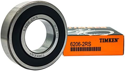 TIMKEN 6206-2RS 2PACK Double Rubber Seal Bearings 30x62x16mm, Pre-Lubricated and Stable Performance and Cost Effective, Deep Groove Ball Bearings