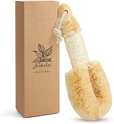 Dry Brushing Body Brush for Skin - Exfoliating Body Scrubber Brushes Natural Sisal Bristle for Lymphatic Drainage Cellulite Body Exfoliator for Bath Shower to Improve Circulation Stop Ingrown Hairs