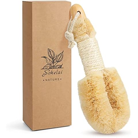 Dry Brushing Body Brush for Skin - Exfoliating Body Scrubber Brushes Natural Sisal Bristle for Lymphatic Drainage Cellulite Body Exfoliator for Bath Shower to Improve Circulation Stop Ingrown Hairs Cover