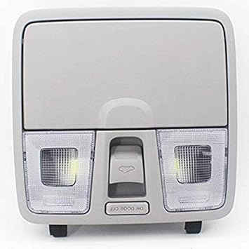 BICYCLISM ABS Plastic Creta and i20 Elite Front Interior Dome Reading Lamp Light Roof Light with Sunglass Holder OEM (Grey)