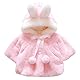 TMEOG Baby Kleinkind Mädchen Winterjacke Kinderjacken Fell Warm Winter Coat Mantel Jacke Dicke Warme Babykleidung (6-12 Monate, Rosa)
