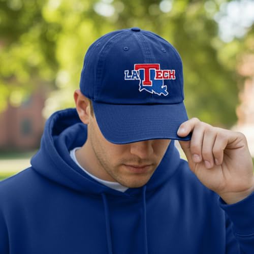 Gorra bordada ajustable Bulldogs Louisiana Tech azul miniatura 5