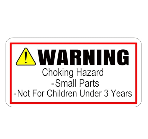 Image of 260 x Choking Hazard Warning Stickers - Suffocation Hazard - Not Suitable for Children Under 3 Years - 38mm x 21mm - 4 Sheets