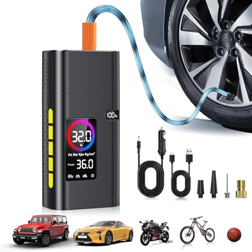 180psi Tire Inflator Portable Air Compressor,26000mah Air Pump For Car
