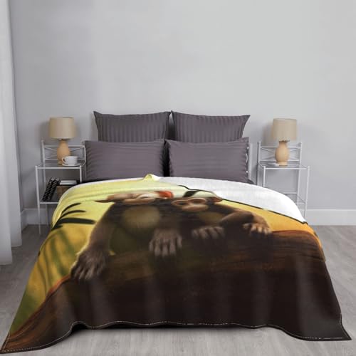 Couverture polaire singe pour des soirées cocooning sur le canapé