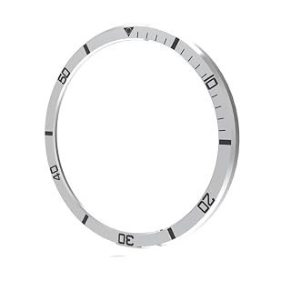OBOE Stainless Steel Bezel Ring Case 43mm Cover Compatible with Samsung Galaxy Watch 6 Classic 43mm Bezel Ring Adhesive Cover (Silver) [Watch NOT Included]