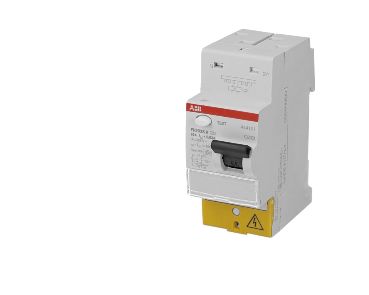 ABB 444061GSB Interrupteur différentiel à bornes décalées Type AC 63 A