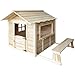 Produktbild Home Deluxe - Spielhaus - DER GROßE PALAST Natur - 166 x 138 x 132 cm mit Bank - inkl. Montagematerial I Gartenhaus Holzhaus Kinderhaus