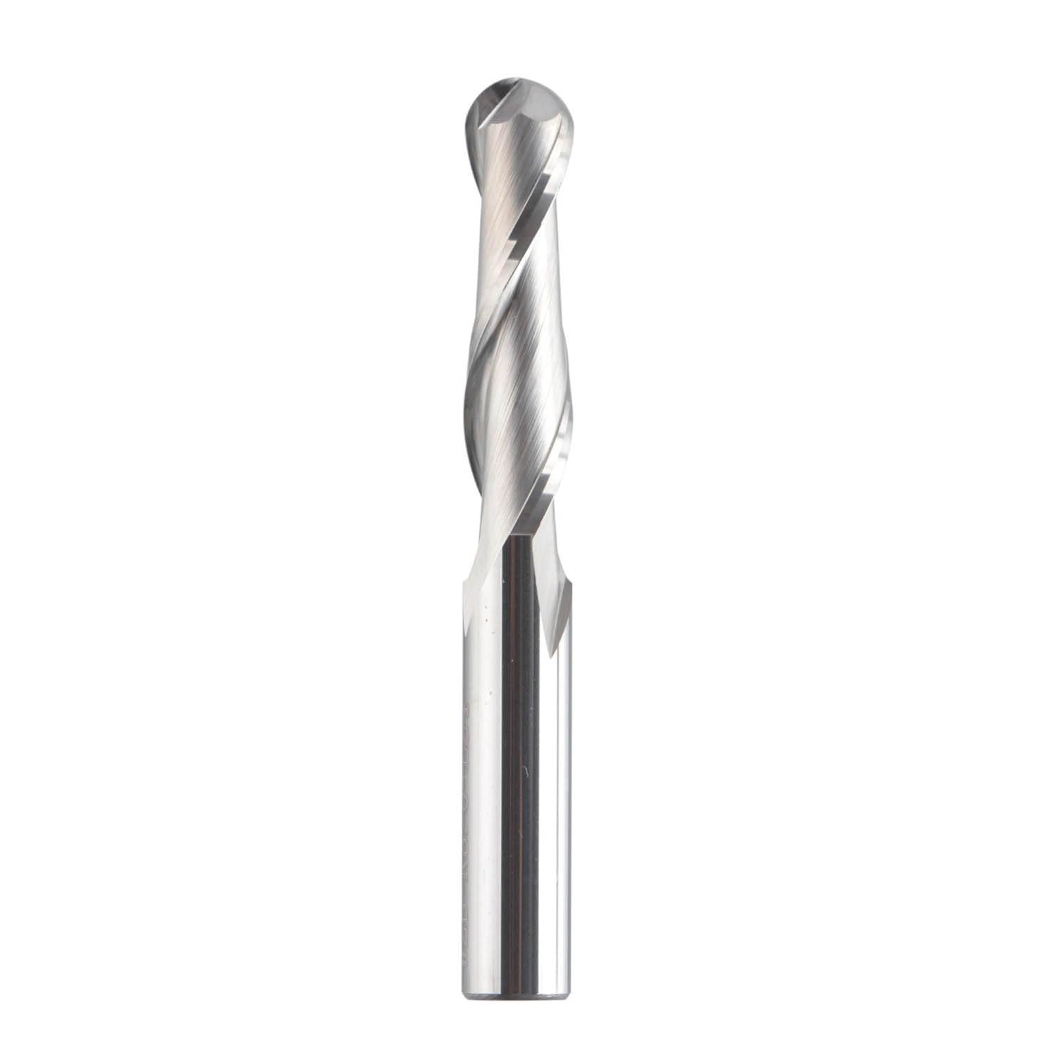 3,175 mm 4 mm 6 mm Schaft Hartmetall Kugelkopffräser 2 Flöten R0.5-R4.0 Schaftfräser Fräser for Holz und Aluminium CNC(W2B-R4.0-L42)