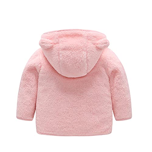 Girls Flannel Fleece Jacket Kids Fuzzy Ears Zip Up Teddy Hoodies Fall Long Sleeve Cute Bear Soft Warm Thermal Coat3