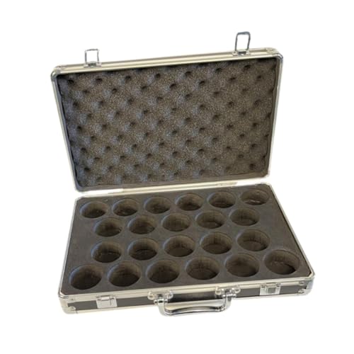 Menolana Billiard Balls Storage Box, Holds 22 Balls, Aluminum Alloy Pool Carrying Case, Snooker Balls Suitcase for Outdoor Enthusiasts