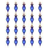 sourcing map 20 mini frascos de vidrio de un solo punto, pequeños frascos de vidrio lindos, viales colgantes, frascos pequeños con tapones de corcho y tornillos de ojo para manualidades, recuerdos de