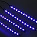 4 pezzi 12 LED Strip Light Neon auto luci interne con accendisigari lampada da terra lampada decorativa atmosfera colore: blu