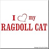 cartattoo4you® AI-02077 | I Love (als Herz) My Ragdoll CAT | K-Serie | 19 x 7 cm | Farbe hellrot | Autoaufkleber Aufkleber Car Sticker Heckscheibe Katze Kater,in 23 Farben erhältlich