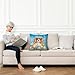 Ganshan Bi Shih Tzu with Easter Eggs Pillow Case Watercolor Dog Flowers Butterfly Spring Summer Decor Pillow Cover for Sofa Couch Canvas 20X20 Inch Double Side