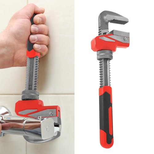KTCINA Gerader Rohrzange 28,5 x 8,5 x 2,2 cm bis 82mm Auto Wrench Stabil verstellbarer manueller Schraubenschlüssel Adjustable Automotive Wrench Automotive große Öffnung für enge Räume