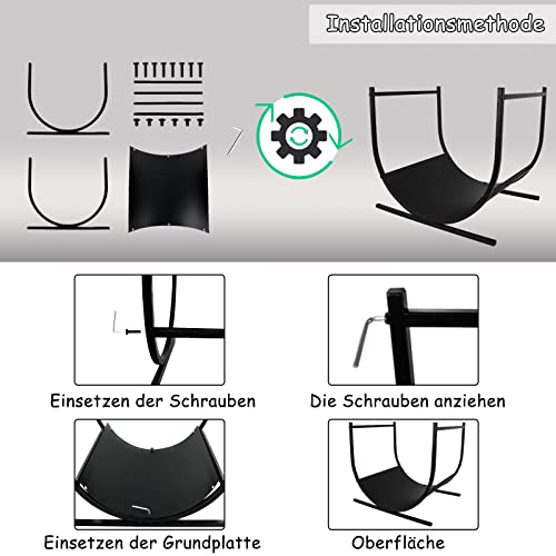 NAIZY Portalegna per Camino a Forma di U Deposito