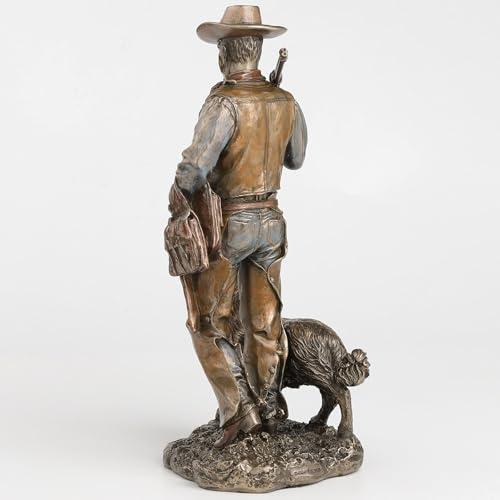 Figura Decorativa Cowboy con Perro en Bronce miniatura 6