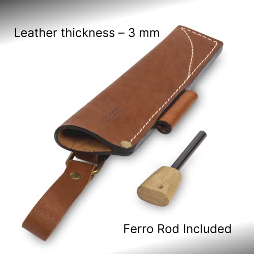 Bps Knives Brown Belt Knife Sheath With Fire Steel - Leather Sheath For Fixed Blade Knife With Fire Starter - Outdoor, Hunting, Bushcraft, Camping Fixed Blade Knives #TOP4