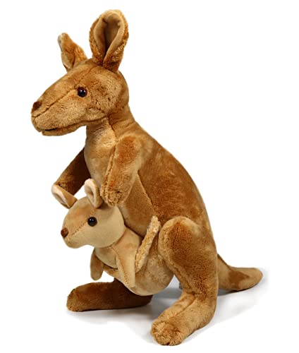 ICE KING BEAR Kangaroo Soft Toy with Removable Joey Stuffed Animal Plush,12 Inches, Large