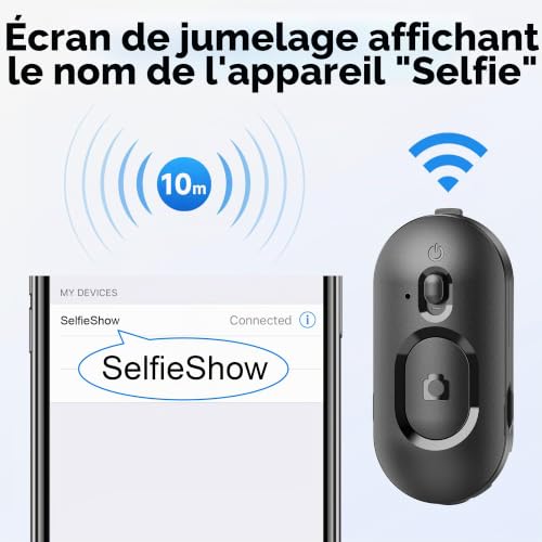 Selfieshow Selfie Stick Tripod Remote, télécommande sans Fil pour Smartphones, Accessoires pour Monopode, Compatible avec Les appareils iOS et Android, Design Compact et Portable – vue 2
