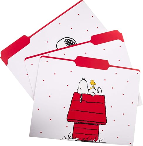 Classeurs Snoopy contre le désordre du bureau : Lot de 9 dossiers rigides ornés d'or