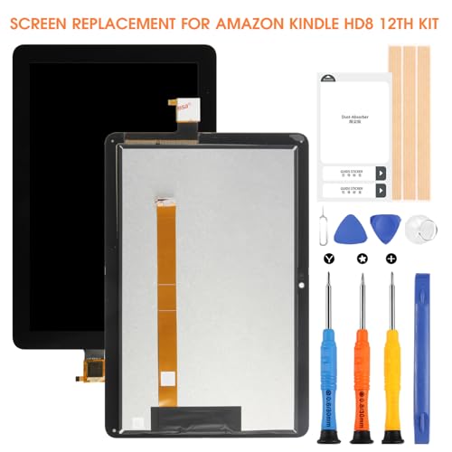 for Amazon Fire HD 8 / HD 8 Plus 12th 2022 Screen Replacement - for Amazon Fire HD 8 (2022, 12th Gen) T805S R2SP8T LCD Display Touch Screen Digitizer Glass Full Assembly with Repair Tools (Black) - Thumbnail 7