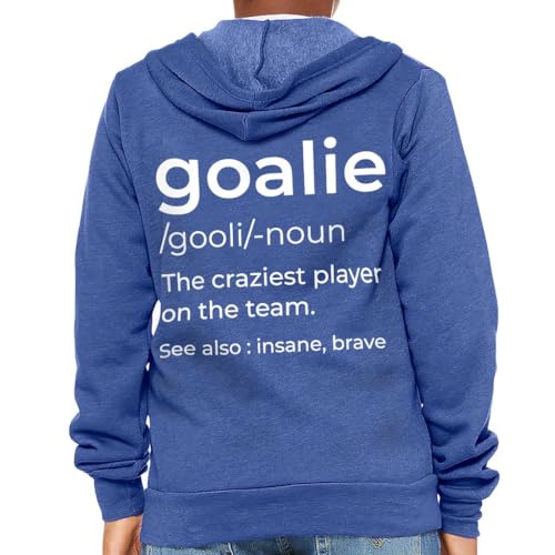 Goalie Definition Kids' Full-Zip Hoodie - Soccer Gift for Boys - Footballer Stuff - Main Image