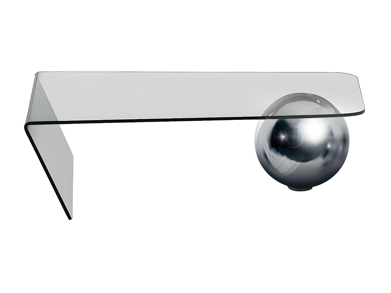 Vente-unique - Table Basse Mundo - Verre trempé et Acier