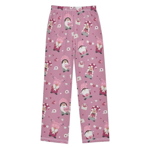 Gnome Be Mine Love Boys Long Pants Soft Trousers Elastic Waist Kids Lounge Bottoms with Pockets S-XL
