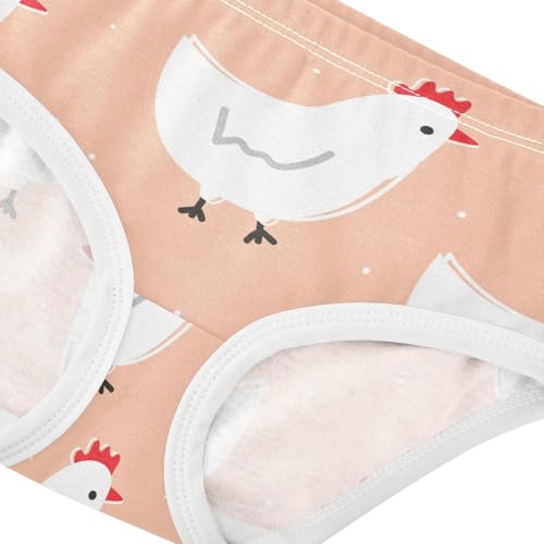 Wusikd Cartoon Chicken Girls' Underwear Cotton Cute Girls Briefs Soft Toddler Underwear 4T Multi4