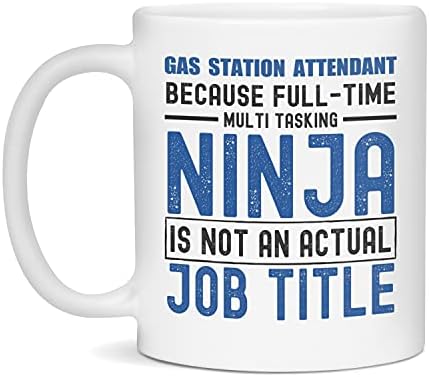 Gas Station Attendant Ninja Funny Gas Station Attendant Mug Gift, 11-Ounce White image 3