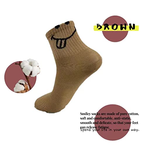 Gzlxs 6 Pairs Lovely Smile Face Cotton Socks, Smiley Face Socks Womens, Cute Smiling Face Socks, Knit Socks For All Seasons, In Six Styles To Choose From.(6 Pairs) #TOP3