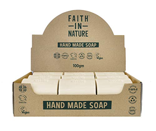 Faith In Nature Natural Coconut Hand Soap Bar Box Set Hydrating Vegan & Cruelty Free No SLS or Parabens 18 x 100g