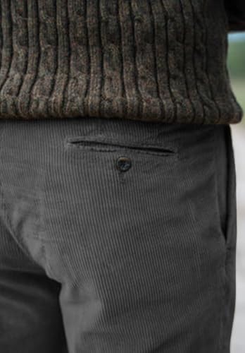 Mens Corduroy Casual Pants Elastic Waist Classic Fit Trousers3