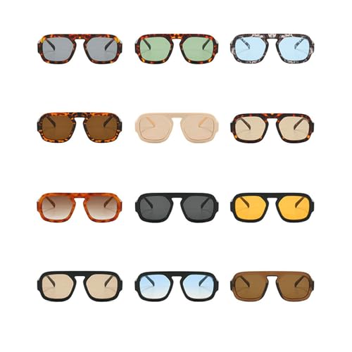 COTIA Retro Square Pilot Sunglasses Women Men Classic Polygon Vintage Trendy Rectangle Outdoors Casual Sun Glasses W383