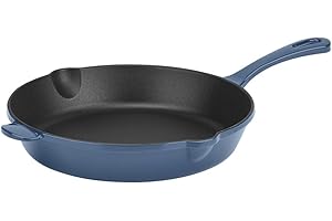 Cuisinart CI22-24BG Chef's Classic Enameled Cast Iron Round Fry Pan, 10-Inch, Provencal Blue